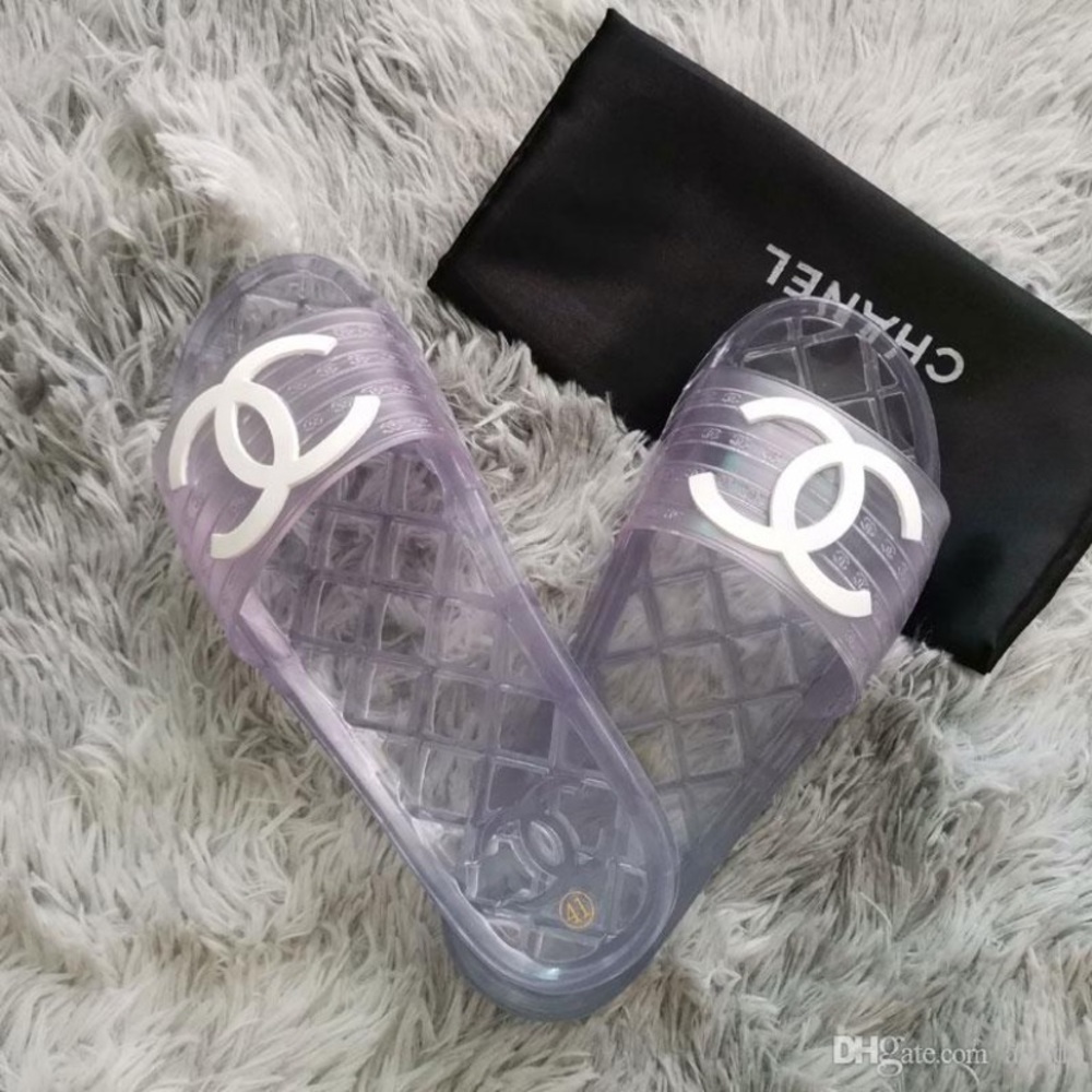 New Designer Inspired Clear Jelly Slides Sandals